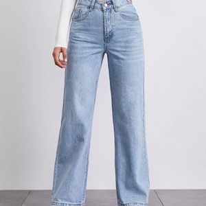 SHEIN stone wash middle waisted straight jeans
